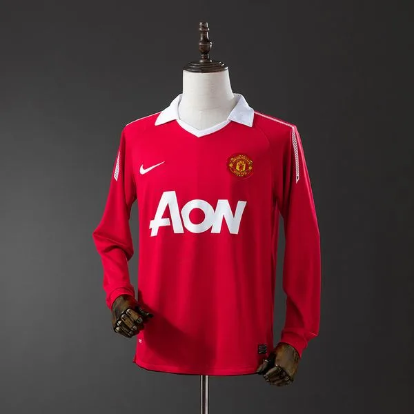 Camiseta de fútbol Manchester United 2010/11 LOCAL MANGA LARGA VERSION FAN